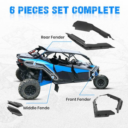 Solid Spare Extended Fender Flares Kit For Can Am Maverick X3/MAX Turbo R RR 2017-2025 2019