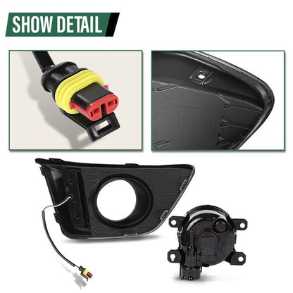 Solid Spare LED DRL Fog Lights Driving Lamps w/ Wiring Fit For 2014-2017 Honda Fit Jazz