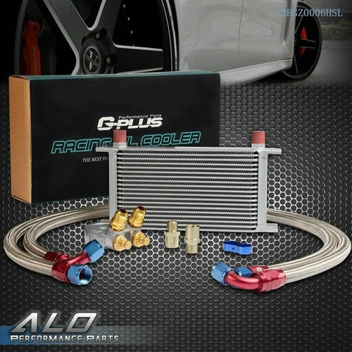 Solid Spare New Universal 19 Row AN10 Aluminum Engine Oil Cooler + Thermostat Adaptor Kit