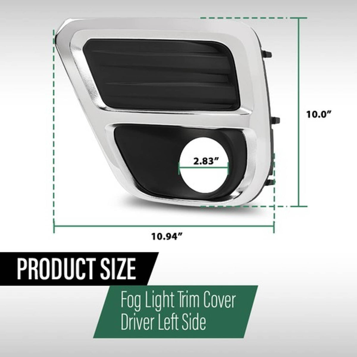 Solid Spare Fit For 2019-2021 Subaru Forester Front Bumper Fog Light Bezel Lamp Trim Left
