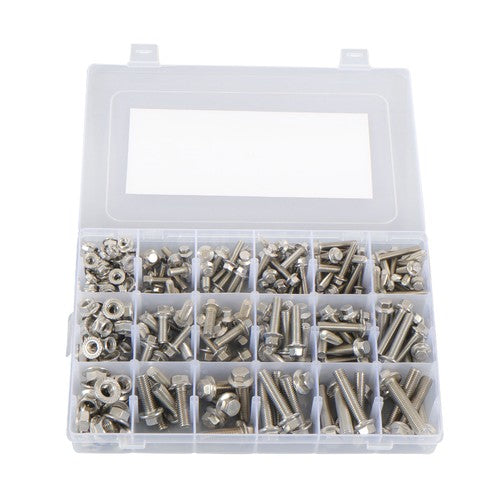 Solid Spare 245 Pcs Heavy Duty Flanged Bolts And Nuts Kit M6 M8 M10 Stainless Steel
