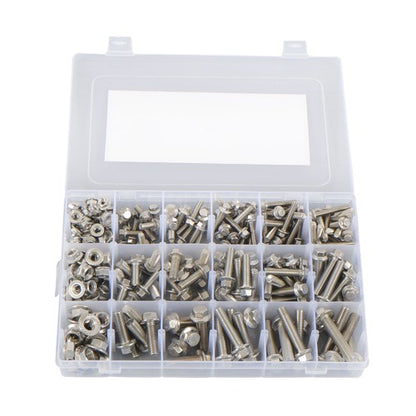 Solid Spare 245 Pcs Heavy Duty Flanged Bolts And Nuts Kit M6 M8 M10 Stainless Steel