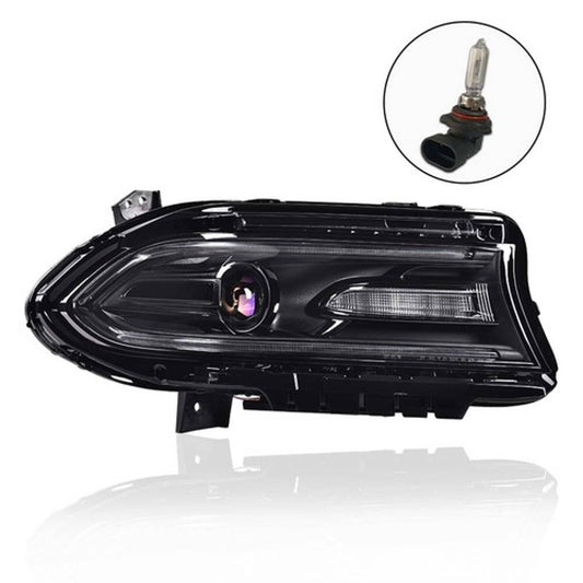 Solid Spare Fit For 2015-2023 Dodge Charger Halogen Projector Headlight w/ LED DRL Passenger