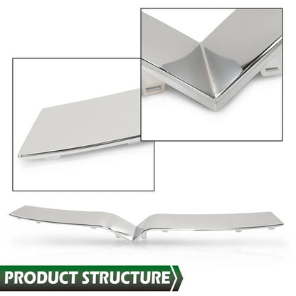 Solid Spare Front Bumper Upper Grille Trim Molding Chrome Fit For 2016-2020 Tesla Model X