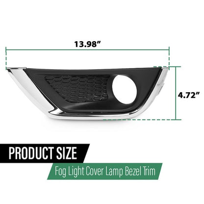 Solid Spare Fit For 2017-2020 Jeep Compass Front Bumper Fog Light Cover Bezel Left+Right