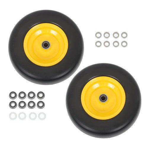 Solid Spare Lawn Mower Tire And Wheel 13x5.00-6" 2 Pcs - Solid Smooth Tread Yellow Rim Tires