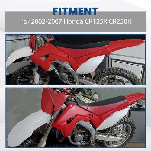 Solid Spare Restyle Plastic Kit Bodywork Fairing For 2002-2007 Honda CR125R CR250R-Red&White