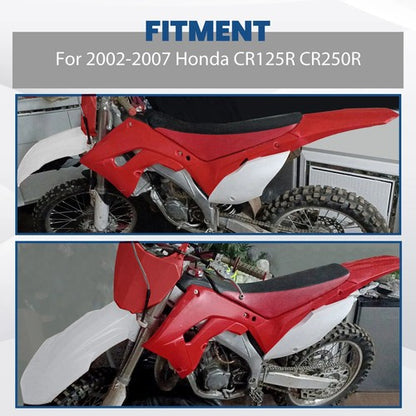 Solid Spare Restyle Plastic Kit Bodywork Fairing For 2002-2007 Honda CR125R CR250R-Red&White