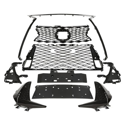 Solid Spare Fit For 2017-2022 Lexus IS250 IS350 F Sport Front Grille Grill Set Black