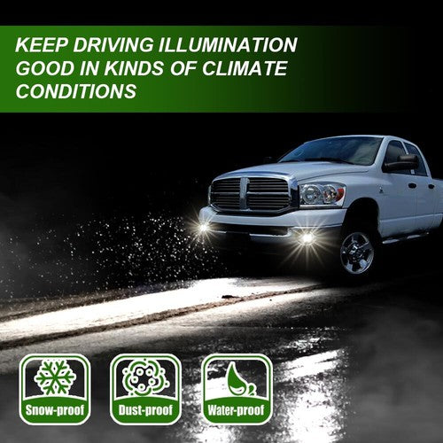 Solid Spare LED Projector Fog Lights Fit For 02-09 Dodge Ram 1500/2500/3500 04-06 Durango