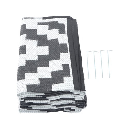 Solid Spare Black & White Outdoor Waterproof Plastic Rug For Camping Outdoor Carpet 8x10ft