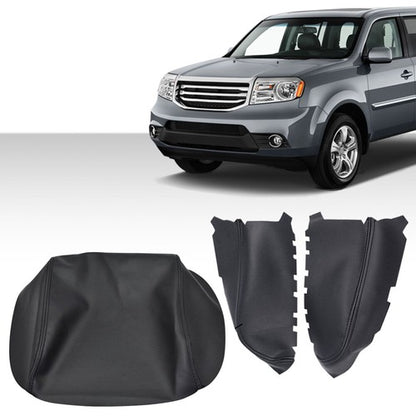 Solid Spare Fit For 09-15 Honda Pilot Leather Center Console Front Door Armrest Cover