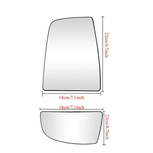 Upper+Lower Mirror Glass Left Driver Side For 2015-21 Ford Transit 150 250 350