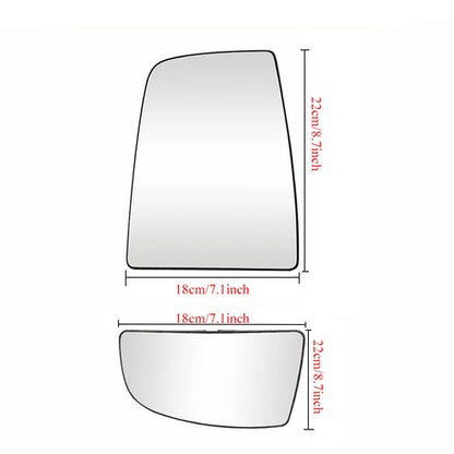 Upper+Lower Mirror Glass Left Driver Side For 2015-21 Ford Transit 150 250 350