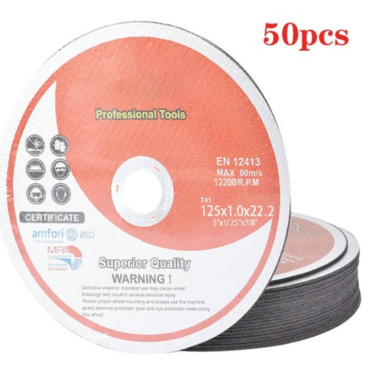 Solid Spare Cutting Discs 5"x.040"x7/8" Cut-off Wheel - Metal & Stainless Steel 50 Pack