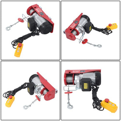 Solid Spare Mini Electric Hoist PA400 880lbs 14ft/4.2m Wired Remote Control Ring Axle Belt