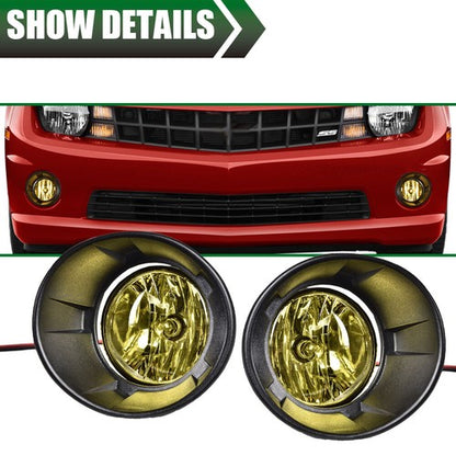 Solid Spare FIT FOR 10-13 CHEVY CAMARO 1PAIR YELLOW LENS BUMPER FOG LIGHTS DRIVING LAMPS