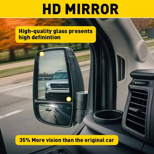 Upper+Lower Mirror Glass Left Driver Side For 2015-21 Ford Transit 150 250 350