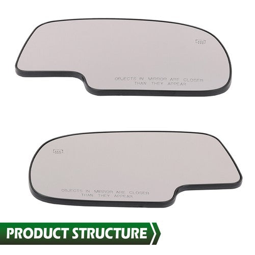 Solid Spare Mirror Glass Power Heated LH RH Pair Fit For Chevy Silverado GMC Yukon Avalanche