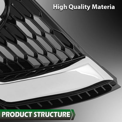 Solid Spare Fit For 20-21 Nissan Qashqai Rogue Sport Front Upper Grille Assembly Chrome