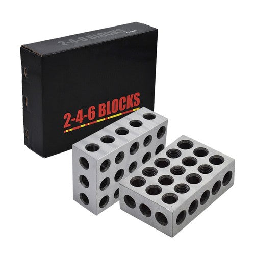 Solid Spare .0002" Machinist Precision 2-4-6 Blocks 23 Holes 1 Matched Pair 246 Jig