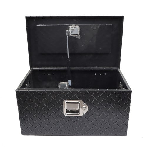 Solid Spare 20"×12"×9.5" Tool Box w/Keys For Pickup Trailer Black Aluminum Diamond Plate
