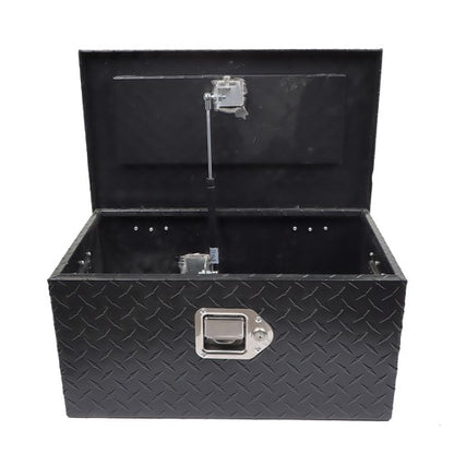 Solid Spare 20"×12"×9.5" Tool Box w/Keys For Pickup Trailer Black Aluminum Diamond Plate