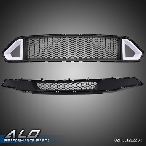 Solid Spare Fit For 18-21 Ford Mustang Turn Signal LED DRL Light Upper & Lower Bumper Grille