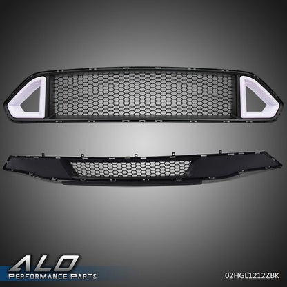 Solid Spare Fit For 18-21 Ford Mustang Turn Signal LED DRL Light Upper & Lower Bumper Grille
