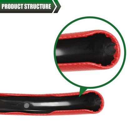 Solid Spare 2x Carbon Fiber Look Car Steering Wheel Booster Cover Non-Slip Accessories Red