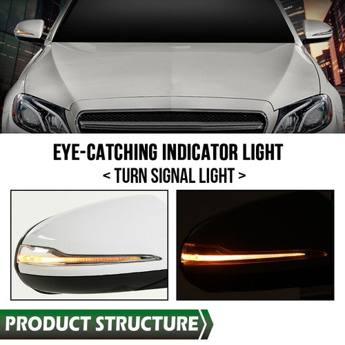 Solid Spare Fit For 16-2020 Mercedes Benz W213 E Class White Right Side Mirror w/ Blind Spot