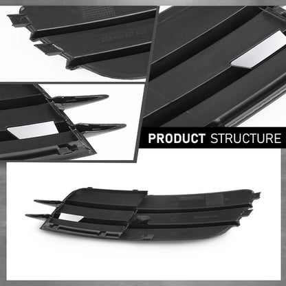 Solid Spare Fit For 12-15 Audi A6/A6 Quattro Front Bumper Insert Fog Light Cover Left+Right