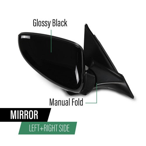 Solid Spare Fit For 2018-2022 Honda Accord 3 Pin Manual Fold Power Mirror Driver & Passenger