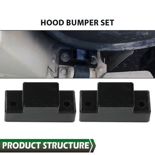 Solid Spare 3Pcs Fit For Hummer, Humvee, HOOD BUMPER SET 1233888 & 12338896 Black New