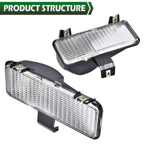 Solid Spare Fit For 81-82 Chevy Silverado GMC Front Turn Signal Park Lamps White Lights