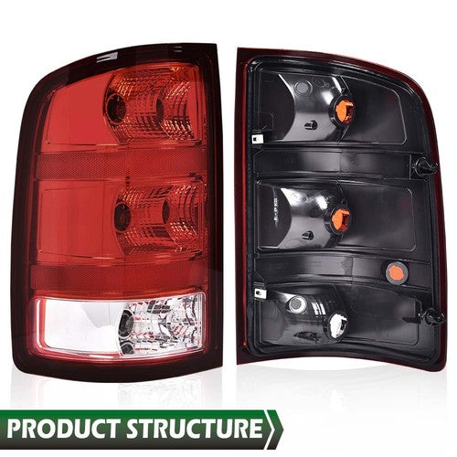 Solid Spare Fit For 07-13 GMC Sierra 1500 2500 3500HD Rear Tail Lights Brake Lamps Assembly