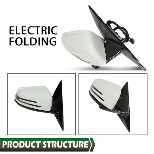 Solid Spare Fit For 10-17 Mercedes E350 E550 E400 Coupe White Passenger Side Mirror
