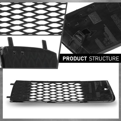 Solid Spare Fit For 2010-2015 Audi Q7 Front Bumper Grille Outer Cover Left+Right Side