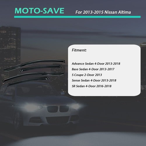 Solid Spare For 2013-2015 Nissan Altima Sedan Window Visor Rain Guard Deflector JDM 3D Wavy