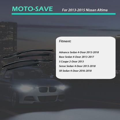 Solid Spare For 2013-2015 Nissan Altima Sedan Window Visor Rain Guard Deflector JDM 3D Wavy