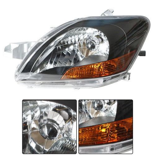 Solid Spare Headlights Headlamps Black Housing Left & Right Side For 2007-2012 Toyota Yaris