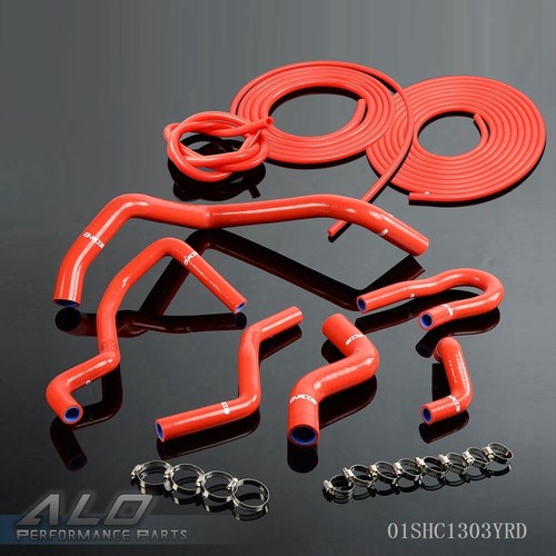 Solid Spare Fit For 92-00 Honda Civic 1.6L SOHC D15 D16 EG EK Red Silicone Vacuum Hose Kit