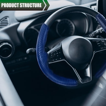 Solid Spare Carbon Fiber Car Steering Wheel Booster Non-Slip Cover Accessories Universal 15"