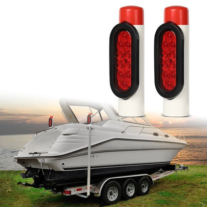 Solid Spare New 2pcs Boat Trailer Guide-on Post Pipe Guide LED Lights Submersible
