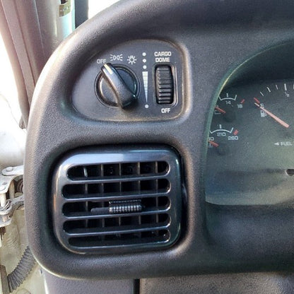 Solid Spare For 1998-2002 Dodge Ram 1500 2500 3500 3PC A/C Air Heater Dash Bezel Vents Black
