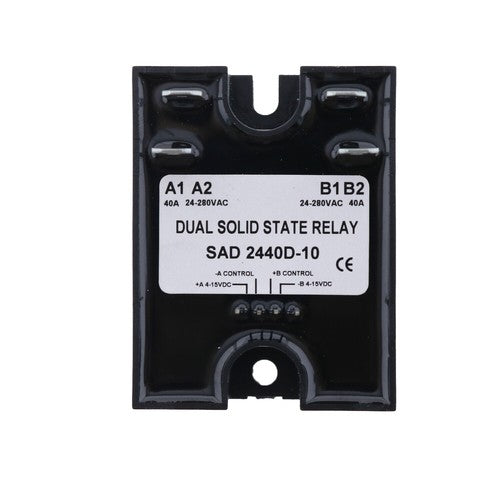 Solid Spare New Dual Solid State Relay D2440D-10 Random Turn On SSR 4-15VDC Input 280VAC 40A