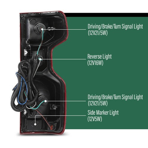 Solid Spare Fit For 2019-2023 Chevy Silverado 1500 2500 3500 Tail Light w/ Harness Left Side