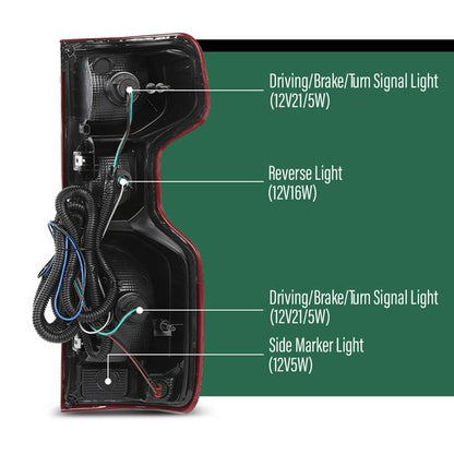 Solid Spare Fit For 2019-2023 Chevy Silverado 1500 2500 3500 Tail Light w/ Harness Left Side