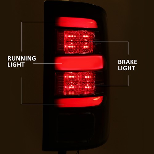 Solid Spare Black Tail Lights Brake Lamps LED Bar Light for 09-18 Dodge Ram 1500 2500 3500