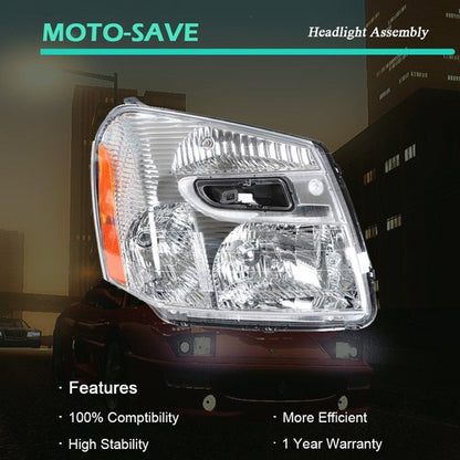 Solid Spare Headlight Fit For Chevy Equinox 2005-2009 Headlamps Passenger Side Clear Housing
